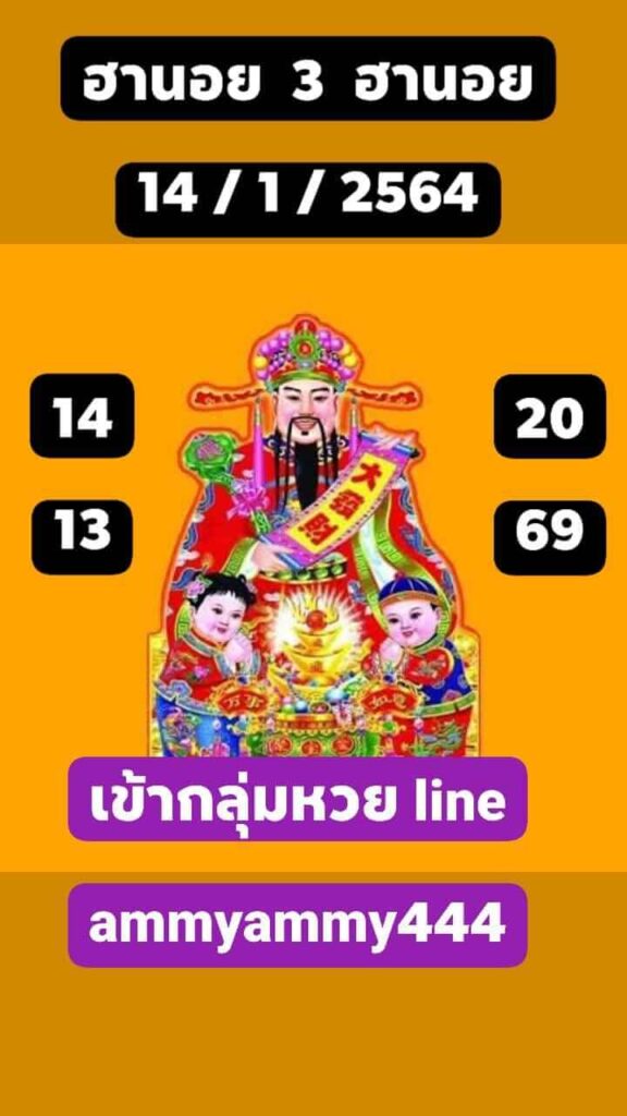 หวยฮานอยวันนี้ 14/1/64 ชุดที่9