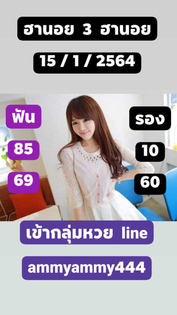 หวยฮานอยวันนี้ 15/1/64 ชุดที่15