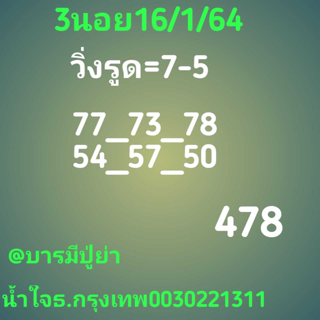 หวยฮานอยวันนี้ 16/1/64 ชุดที่9