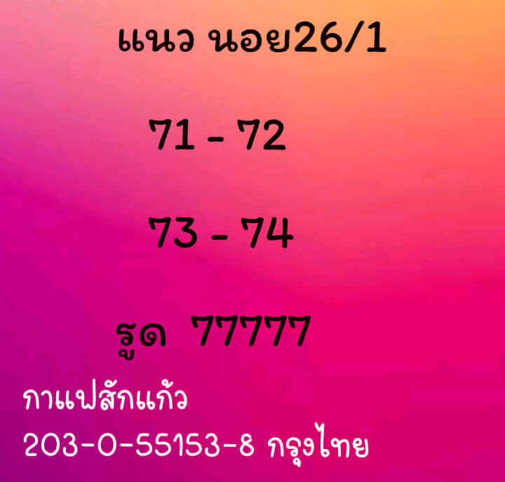 หวยฮานอยวันนี้ 26/1/64 ชุดที่12