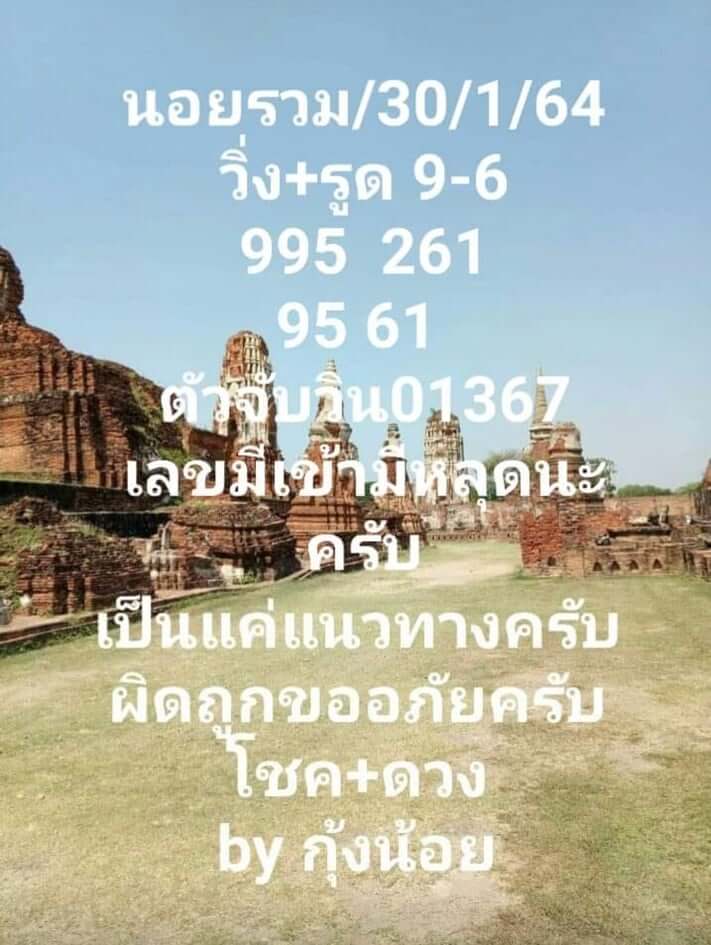 หวยฮานอยวันนี้ 30/1/64 ชุดที่14