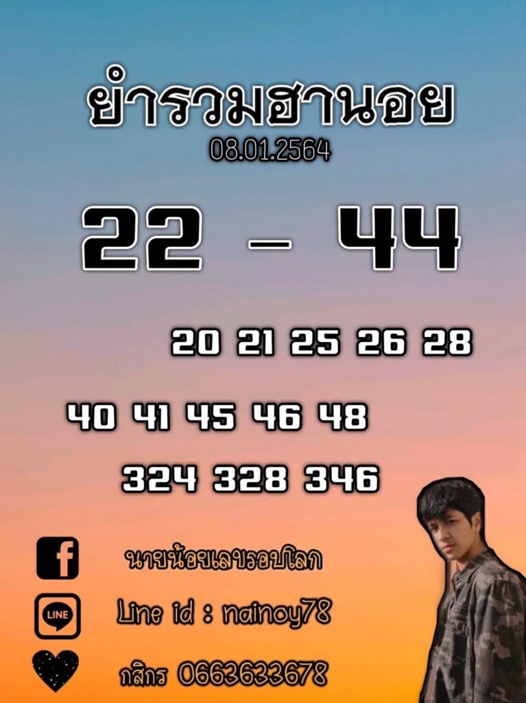 หวยฮานอยวันนี้ 8/1/64 ชุดที่9