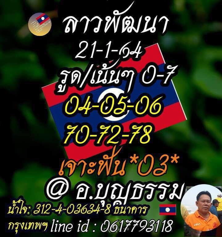 แนวทางหวยลาว 21/1/64 ชุดที่6