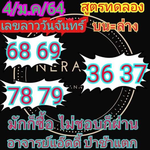 แนวทางหวยลาว 4/1/64 ชุดที 8