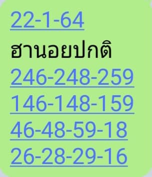 แนวทางหวยฮานอย 23/1/64 ชุดที่6