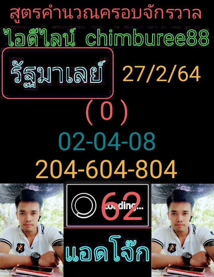 หวยมาเลย์วันนี้ 27/2/64 ชุดที่3