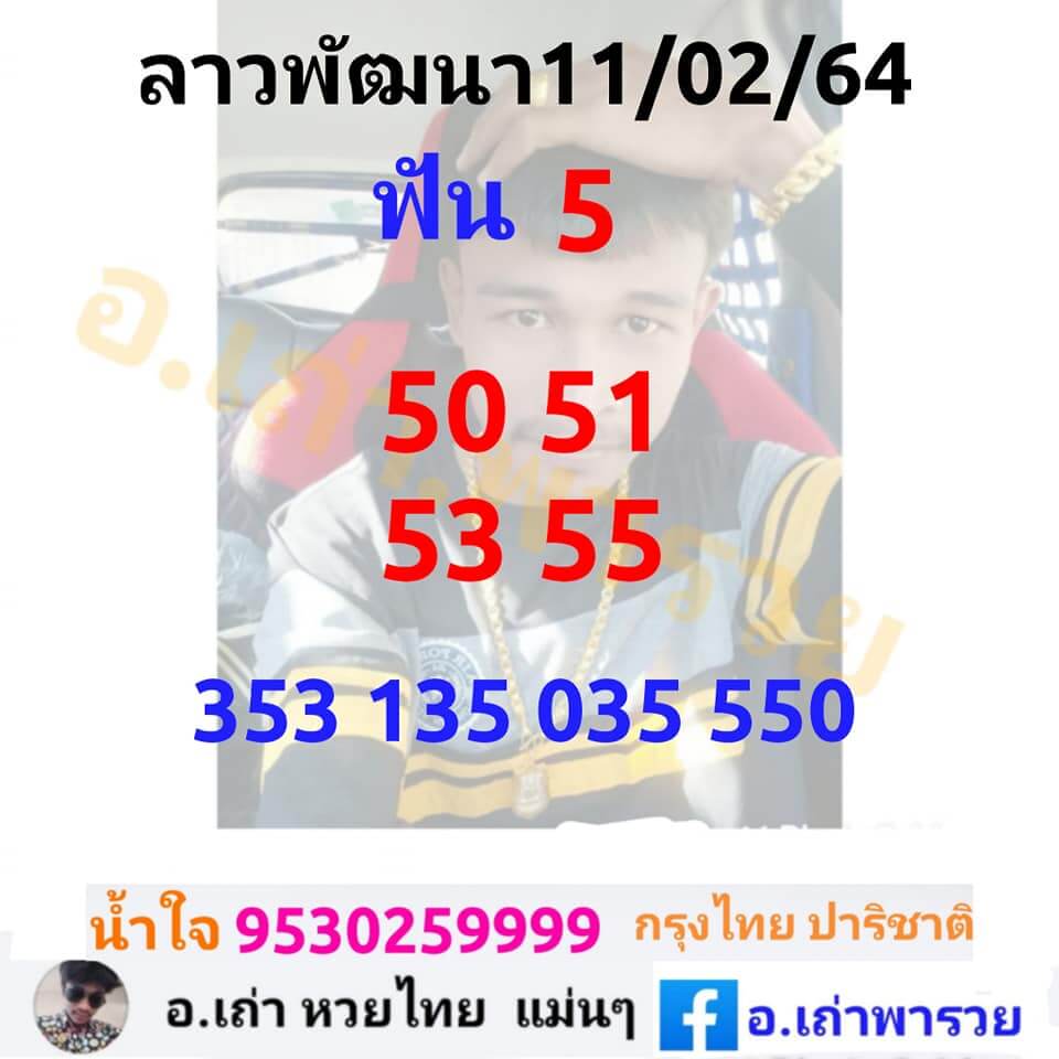 หวยลาววันนี้ 11/2/64 ชุดที่15