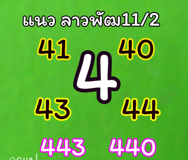 หวยลาววันนี้ 11/2/64 ชุดที่6