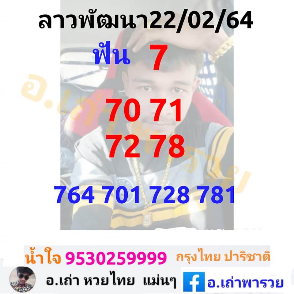 หวยลาววันนี้ 22/2/64 ชุดที่12