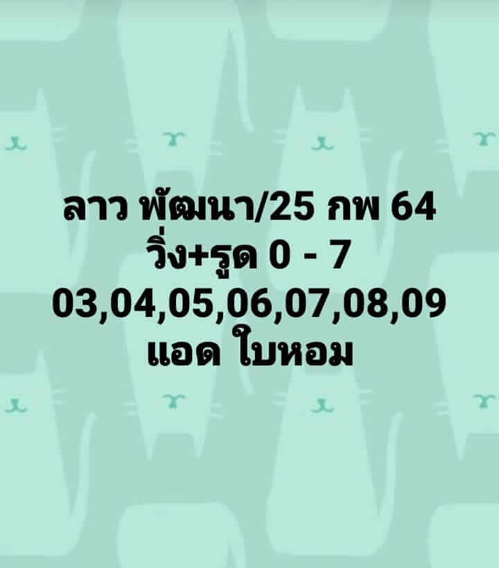 หวยลาววันนี้ 25/2/64 ชุดที่13