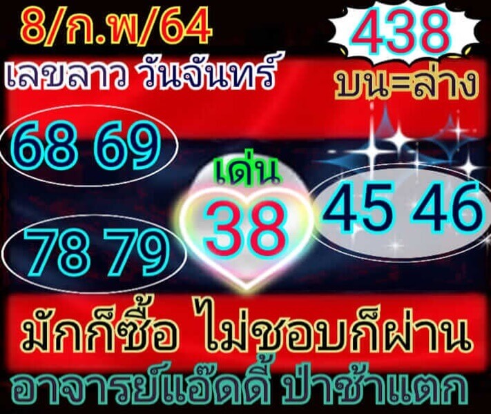 หวยลาววันนี้ 8/2/64 ชุดที่10