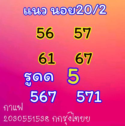 หวยฮานอยวันนี้ 20/2/64 ชุดที่4