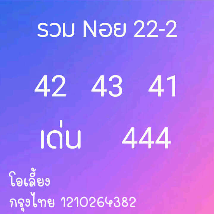 หวยฮานอยวันนี้ 22/2/64 ชุดที่13