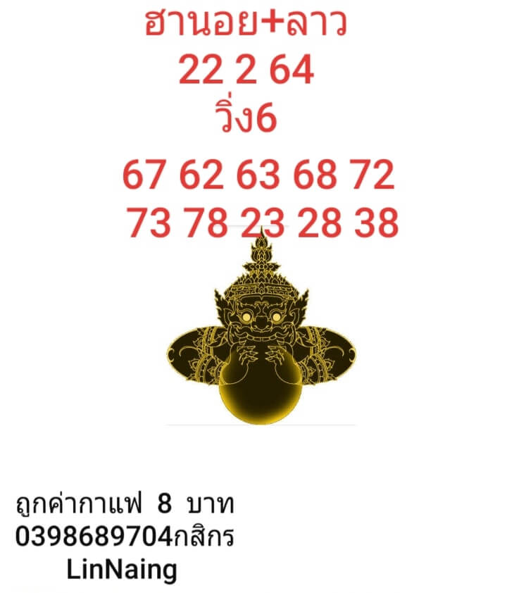 หวยฮานอยวันนี้ 22/2/64 ชุดที่9