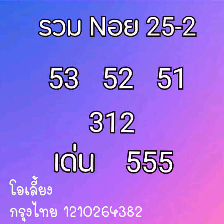 หวยฮานอยวันนี้ 25/2/64 ชุดที่8