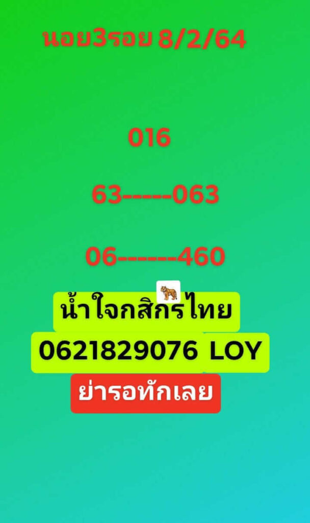 หวยฮานอยวันนี้ 8/2/64 ชุดที่12