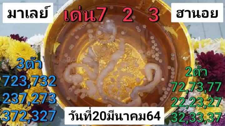 หวยมาเลย์วันนี้ 20/3/64 ชุดที่5