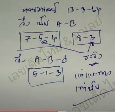 แนวทางหวยมาเลย์ 13/3/64 ชุดที่3