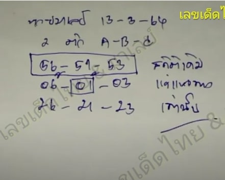 แนวทางหวยมาเลย์ 13/3/64 ชุดที่6