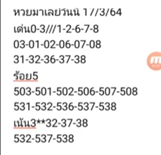 แนวทางหวยมาเลย์ 17/3/64 ชุดที่11