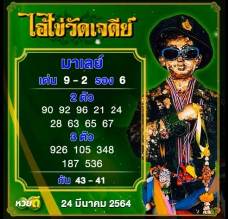 แนวทางหวยมาเลย์ 24/3/64 ชุดที่4