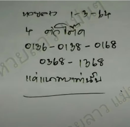 แนวทางหวยลาว 1/3/64 ชุดที่ 4