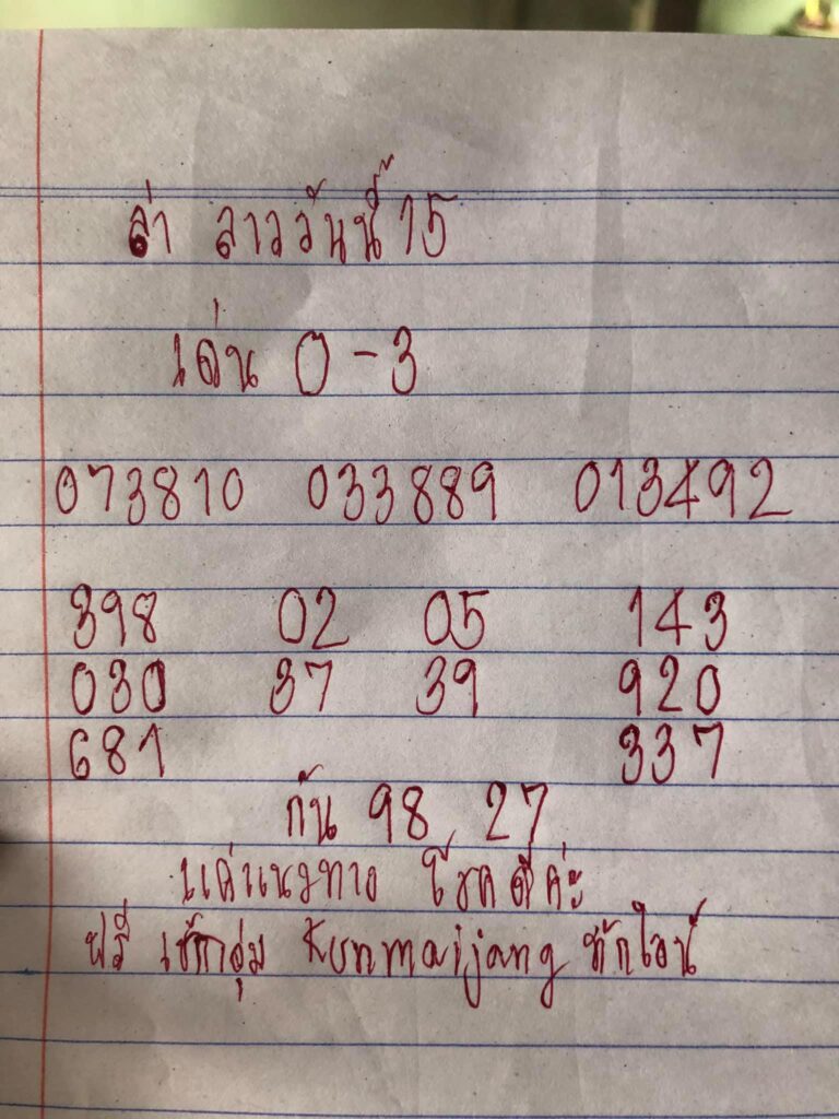 แนวทางหวยลาว 15/3/64 ชุดที่2