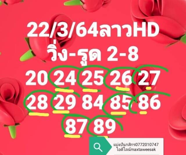 แนวทางหวยลาว 22/3/64 ชุดที่5