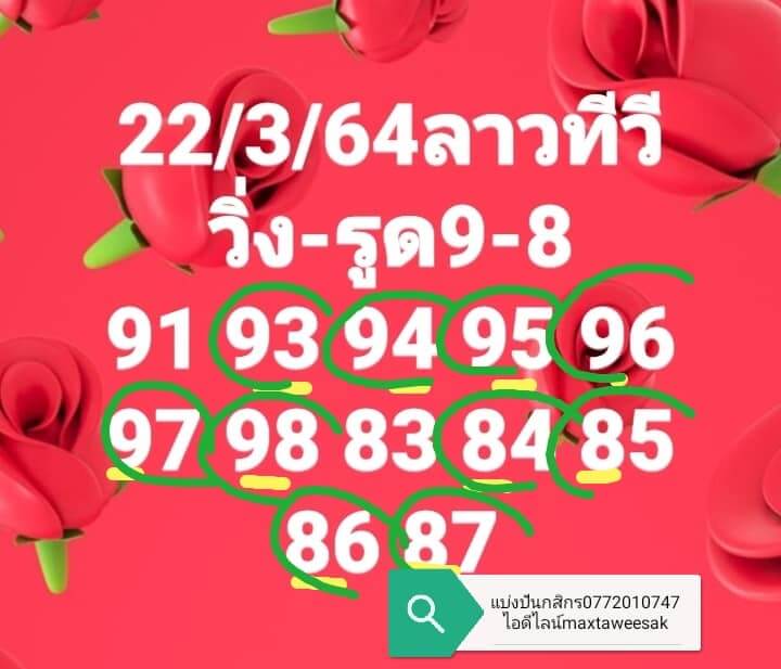 แนวทางหวยลาว 22/3/64 ชุดที่6