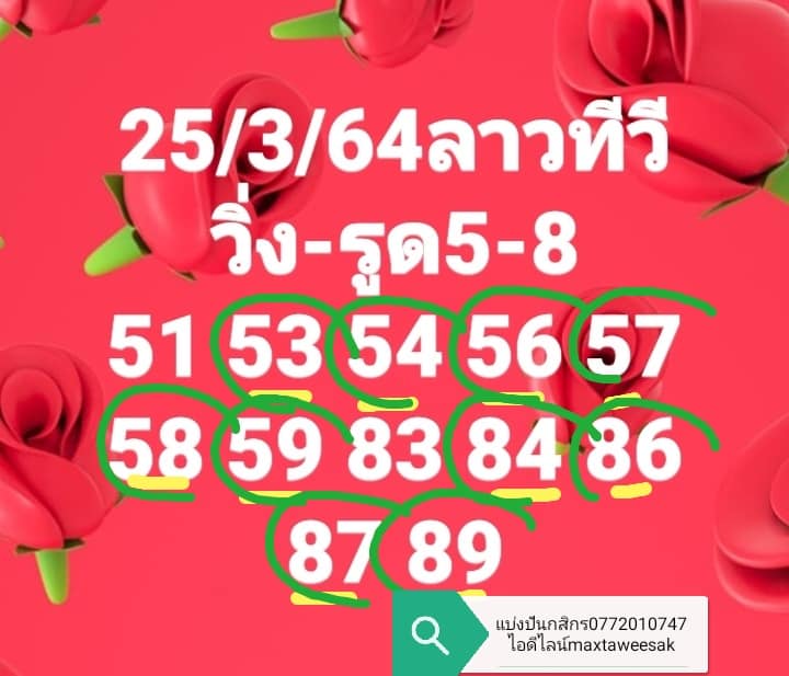 แนวทางหวยลาว 25/3/64 ชุดที่6