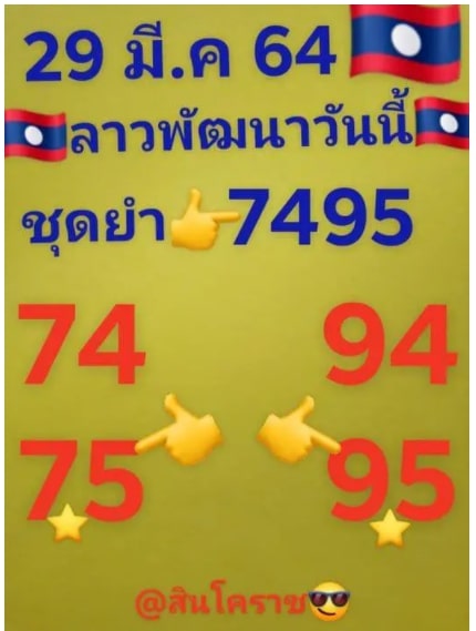 แนวทางหวยลาว 29/3/64 ชุดที่16