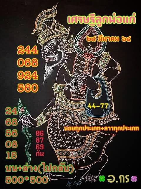 แนวทางหวยลาว 29/3/64 ชุดที่7