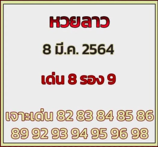 แนวทางหวยลาว 8/3/64 ชุดที่11