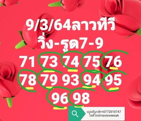 แนวทางหวยลาว 9/3/64 ชุดที่5