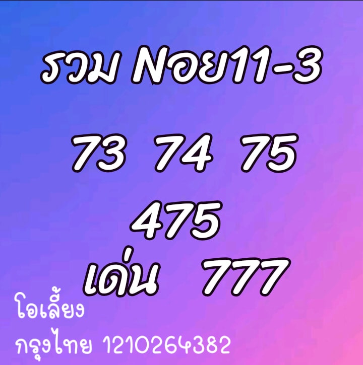 แนวทางหวยฮานอย 11/3/64 ชุดที่1