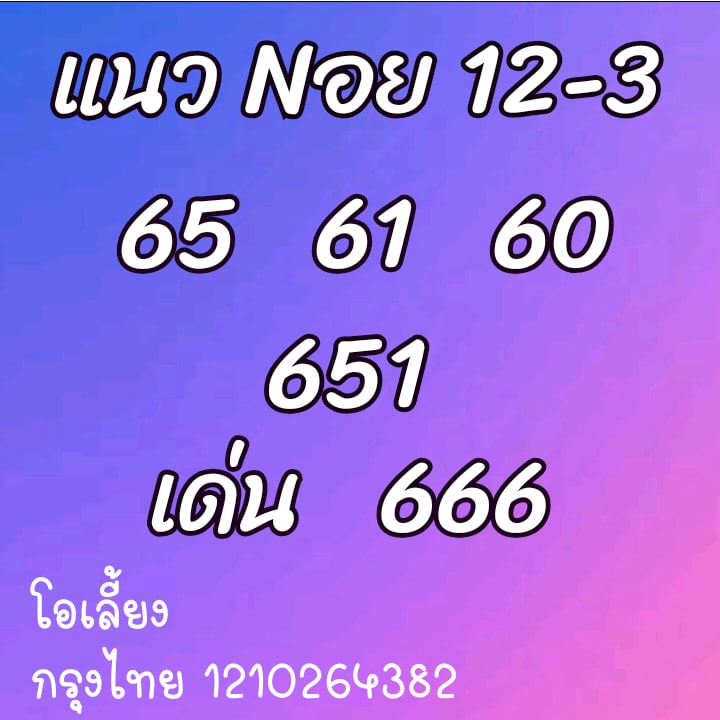 แนวทางหวยฮานอย 12/3/64 ชุดที่2