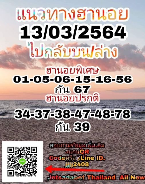 แนวทางหวยฮานอย 13/3/64 ชุดที่11