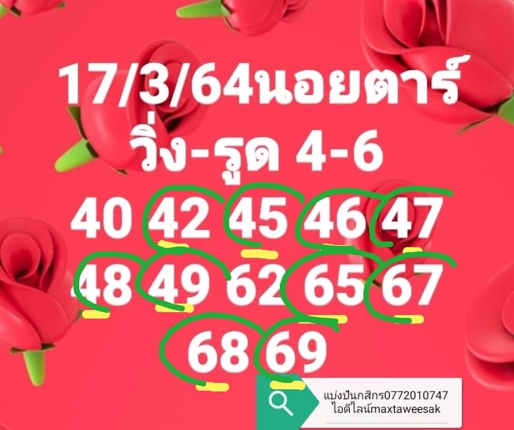 แนวทางหวยฮานอย 17/3/64 ชุดที่4