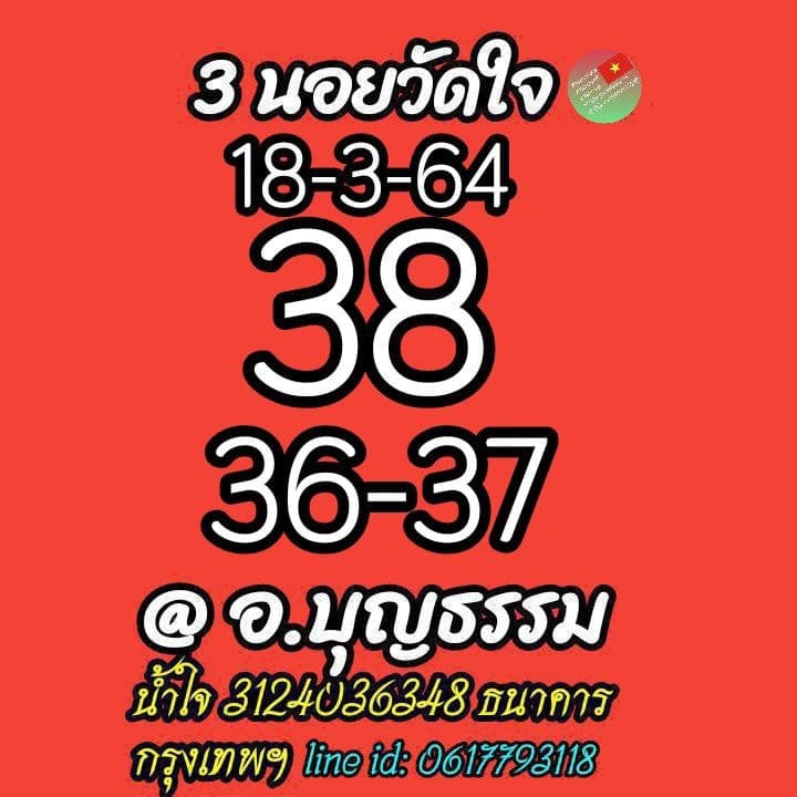 แนวทางหวยฮานอย 18/3/64 ชุดที่2