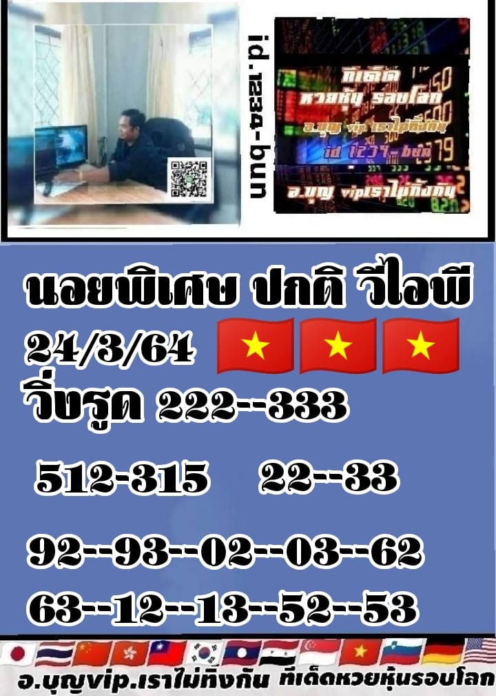 แนวทางหวยฮานอย 24/3/64 ชุดที่11