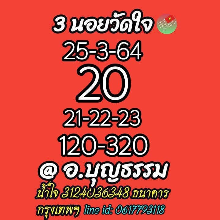 แนวทางหวยฮานอย 25/3/64 ชุดที่7