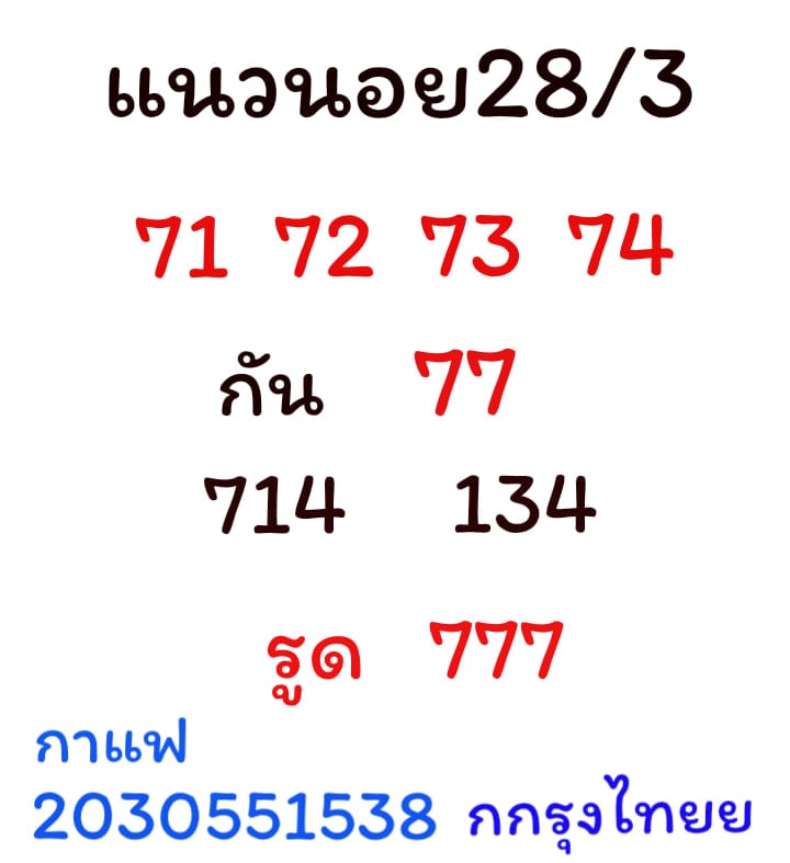 แนวทางหวยฮานอย 28/3/64 ชุดที่5