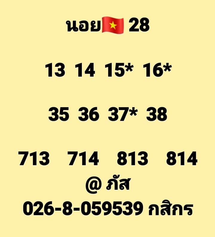 แนวทางหวยฮานอย 28/3/64 ชุดที่6