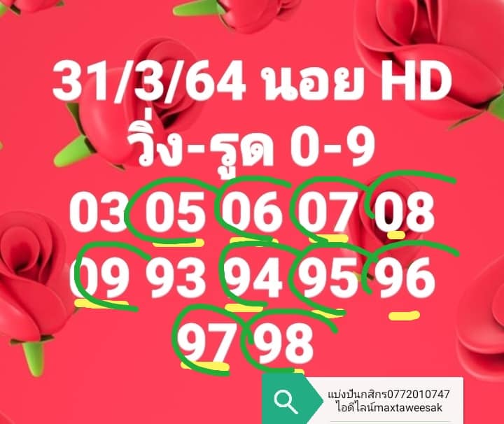 แนวทางหวยฮานอย 31/3/64 ชุดที่2