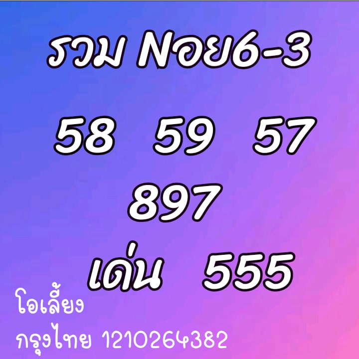 แนวทางหวยฮานอย 6/3/64 ชุดที่3