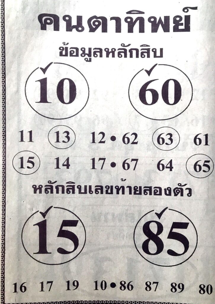 หวยคนตาทิพย์ 16/4/64