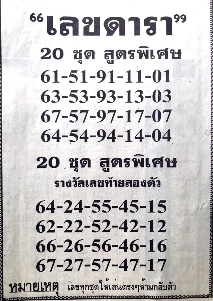 เลขดารา 16/4/64