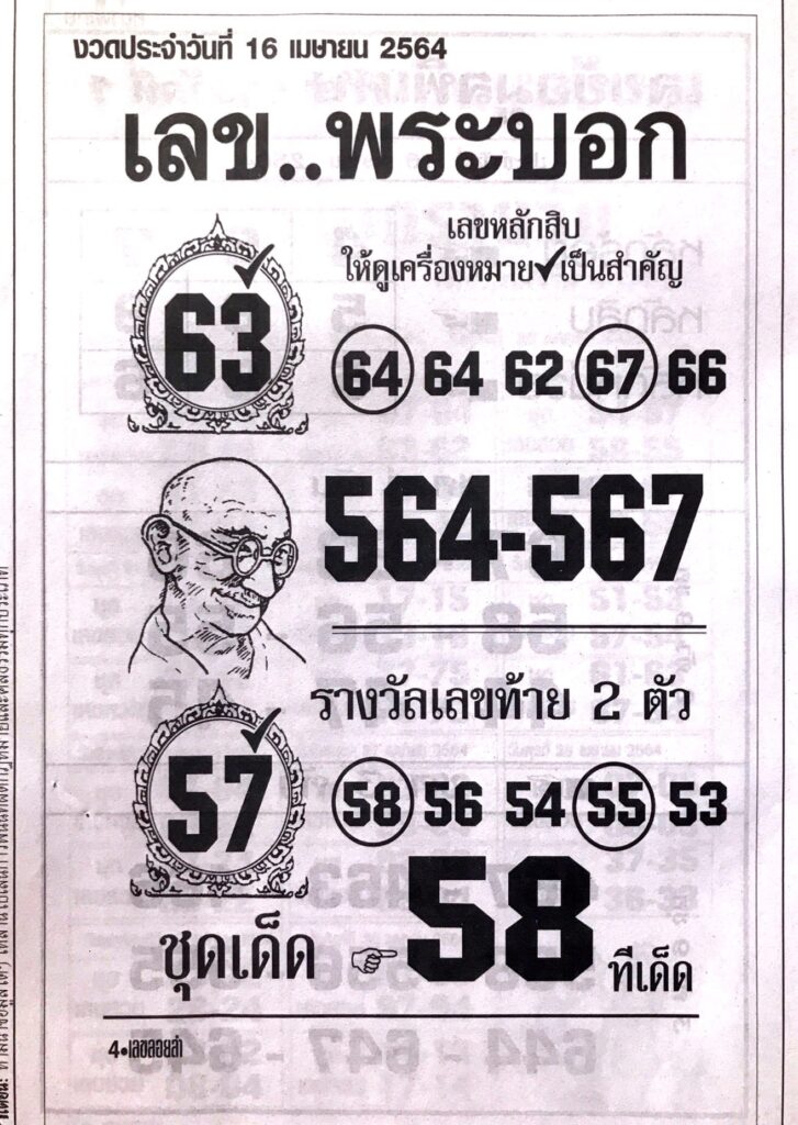 เลขพระบอก 16/4/64