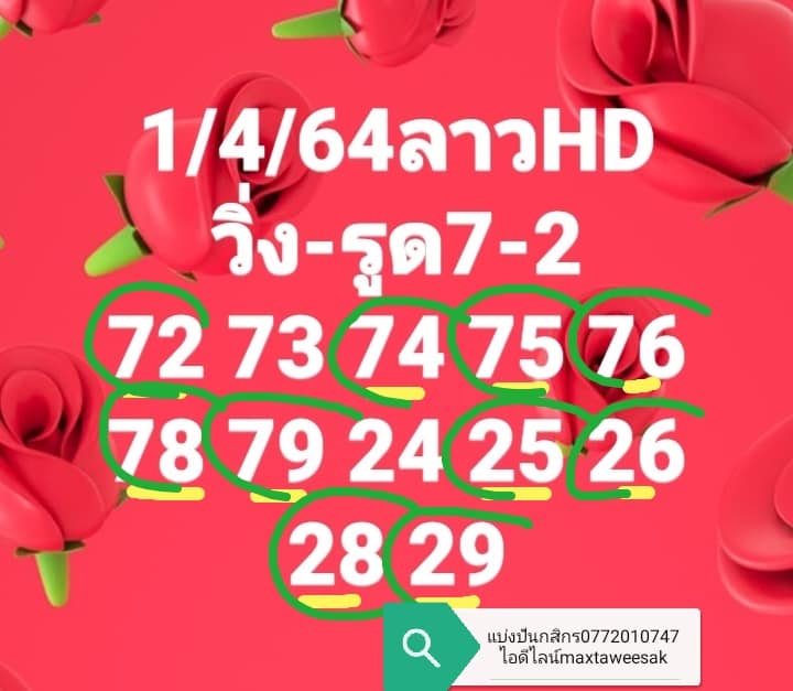 แนวทางหวยลาว 1/4/64 ชุดที่1