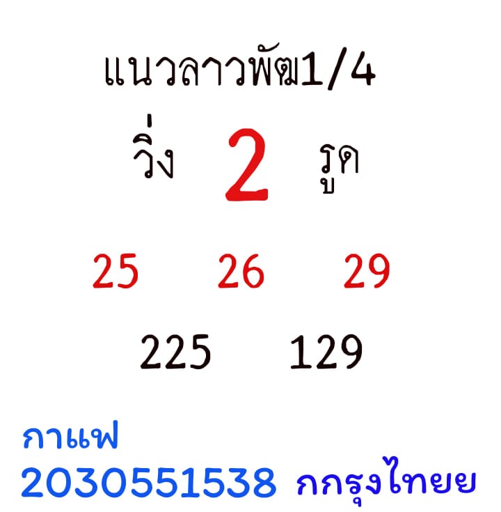 แนวทางหวยลาว 1/4/64 ชุดที่6